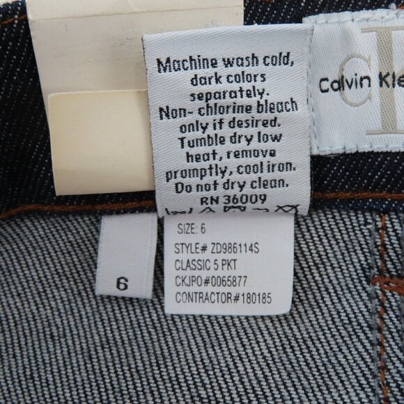 Calvin Klein Womens 6 Tapered Leg 5 Pocket Blue VTG Deadstock Denim Jeans NEW - Picture 9 of 12